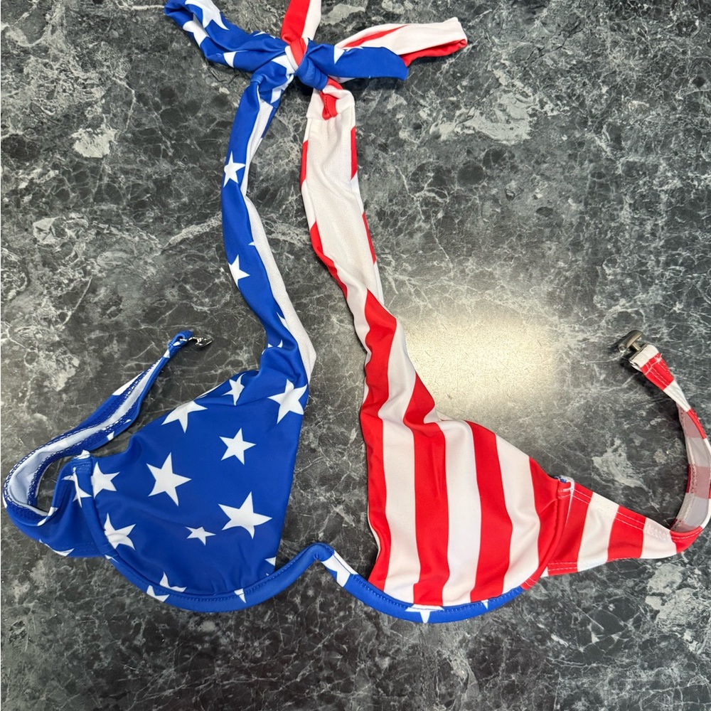 SHEIN Red, White, and Blue Star Bikini